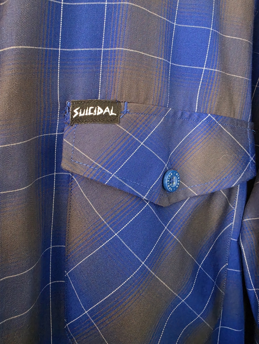 NWOT Men's Dixxon Suicidal Tendencies Plaid Flannel Shirt Size 2x - Picture 2 of 4